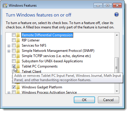 Windows 7での機能の説明の表示