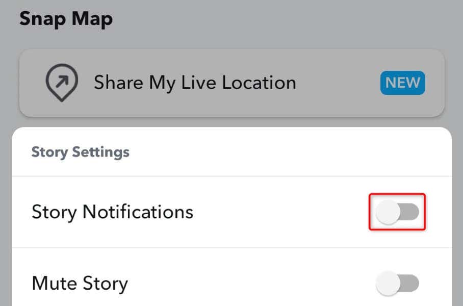 Snapchat画像で特定のユーザーのストーリー通知をオフにする方法