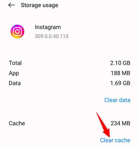 Android 上の Instagram のアプリ キャッシュをクリアする画像