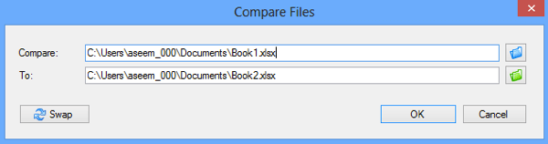 2つのExcelファイルを比較する