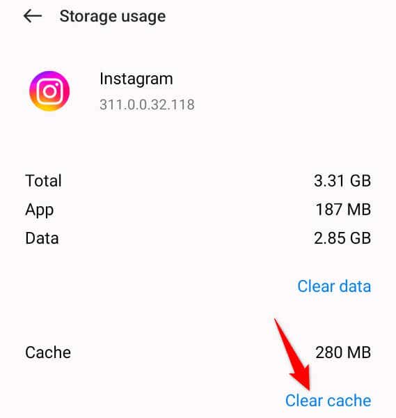 Android デバイス上の Instagram のキャッシュをクリアする画像 2